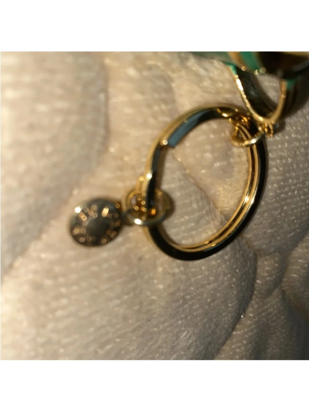 J. Crew RARE Flower Watering Can Keychain Green Gold Color‎